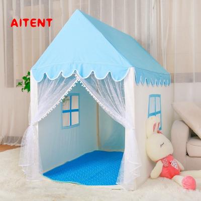 China Sports Toy Kids Pink And Gray Cotton Cloth Play House Princess Party Tent House For for sale