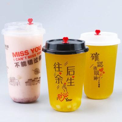 China Initial Payment Custom Disposable Plastic Cup with Lid U-Shaped Milk Tea Cup for sale