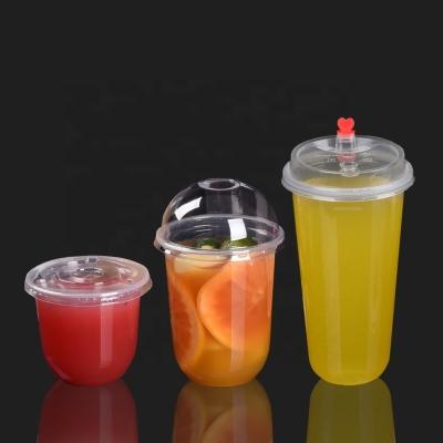 China High Transparency PP Disposable Plastic Cups with Lids and Straw Competitive Pricing for sale