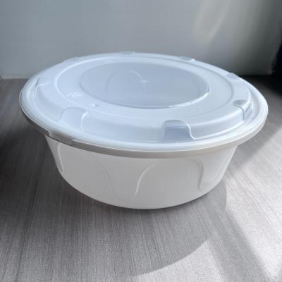 China Caja de conservación de plástico Capacidad 2000ml Cuenco redondo desechable de avena con tapa en venta