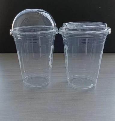 Chine Des tasses en plastique transparentes en PET jetables pour boissons froides de 16 oz avec taille et logo personnalisés à vendre