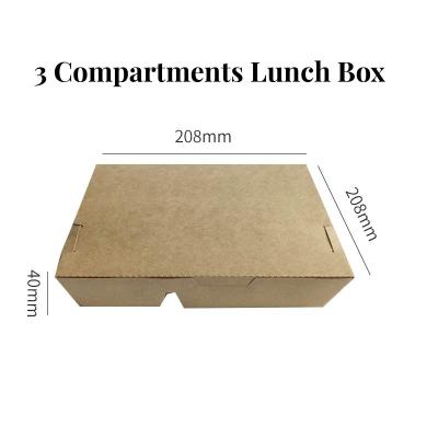 China Custom Printed Kraft Lunch Fast Food Paper Box Without Lid for Flexographic Printing for sale