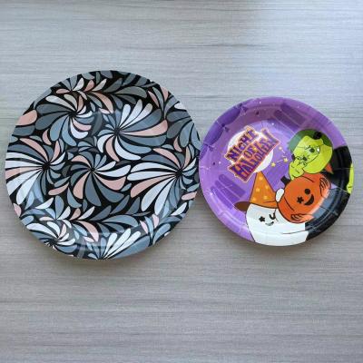 China Customizable 7inch Paper Plate for Birthday Party Eco-Friendly Party Tableware 300GSM for sale