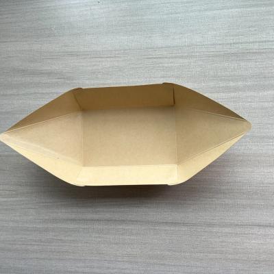 China 0.33mm Thickness Brown/White Kraft Paper Disposable Sushi Container Food Packaging Box for sale