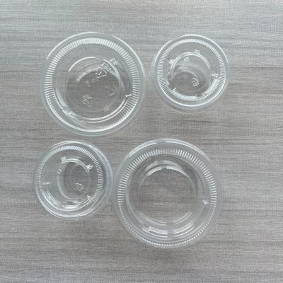 China Biodegradable Portion Container Round Disposable PP Plastic Sauce Cup with Lid Taste Cup for sale