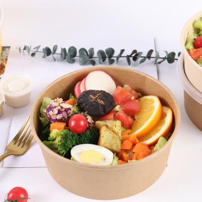 China 20.000kg Ecofriendly Disposable Square Kraft/White Paper Salad Bowl Paper Food Bowl for sale