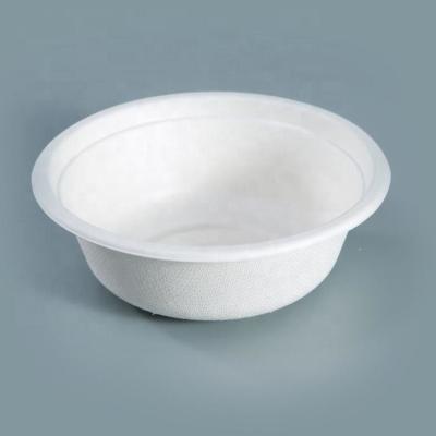 China Disposable Round Paper Sugarcane Bagasse Pulp Salad Food Bowls with Lid Different Size for sale