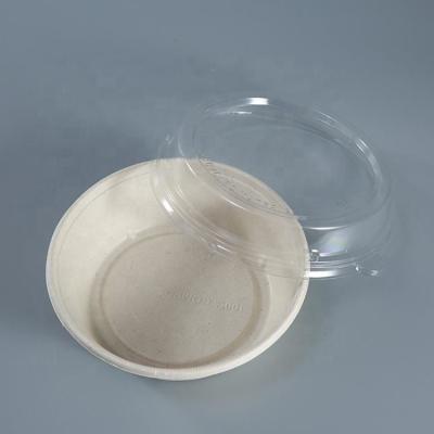 China Eco-vriendelijke Bagasse Pulp Soup Salad Bowl met deksel van verschillende maten en dekselopties Te koop