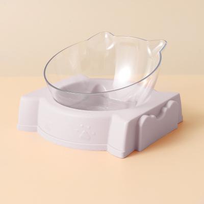 China 400ml Plastic Dog Bowl Bottle Pet Feeding Bowl Automatic Drinking Feeder Cats Double Bowls for sale