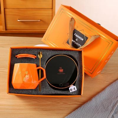 Chine Logo personnalisé tasse chaude Smart lait en céramique café thermo USB tasse chauffée avec chauffe-tasse à vendre