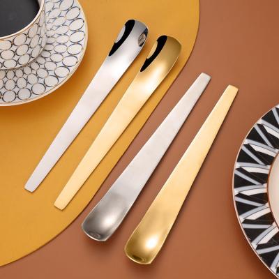 China Stainless Steel Tableware Long Handle Spoon for Coffee Ice Cream Dessert Reusable for sale