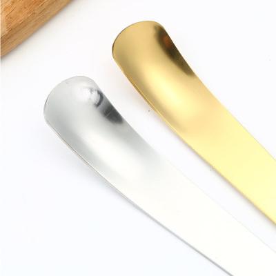 China Customized Metal 304 Stainless Steel Ice Cream Scoop Slender Spoon for Dessert Square for sale