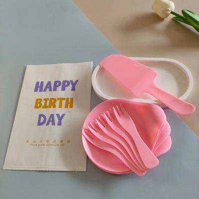 China Water Drop-Shaped Plate Cake Cutlery Set Perfect for Birthday Cake and Other Desserts for sale