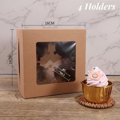 China Cake Box 300GSM-400GSM Kraft Paper Cupcake Boxes/ Take Away Container with Lining for sale