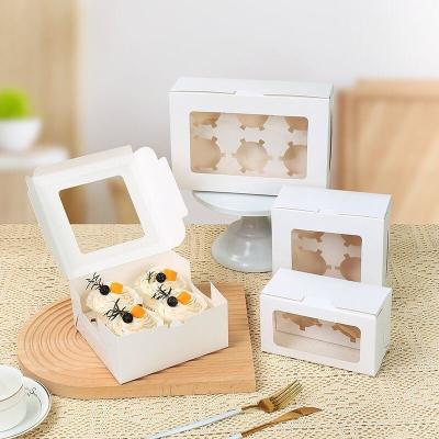 China Regular Supply Customized 4 Holes Kraft Paper Cupcake Boxes 300GSM-400GSM with Lining for sale