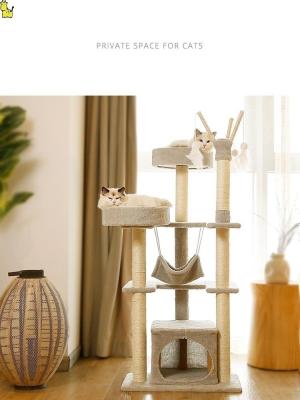 China Solid Wood Sisal Tree House Cat Tree for Claw Grinding and 12kg Package Gross Weight for sale