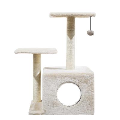 China Electric Cat Climbing Frame Durable Cat Stand Cat Nest with Grab Pole and Jumping Platform for sale