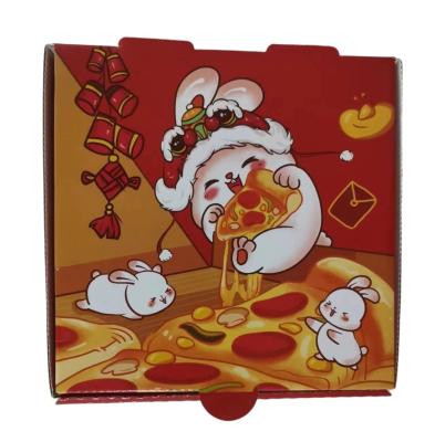 China Rectangle Food Packaging Container Customization Food Grade Pizza Box Packaging Box for sale