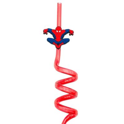 Cina Disposable Spider-Man Personalizzato Creativo Straw Bar Party Decorative Straw Cross-Border in vendita