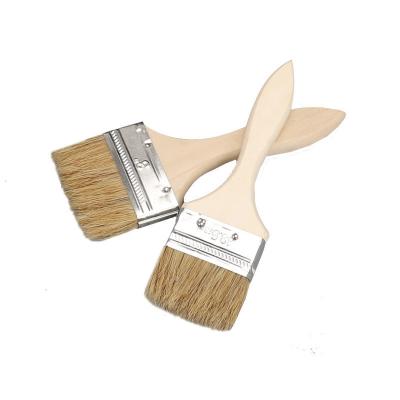 China Flexographic Printing Paint Brush with Wooden Handle and Various Color Bristle Head for sale