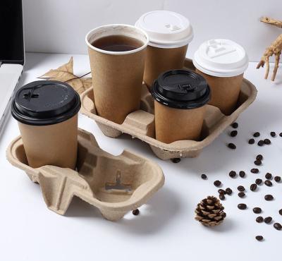 China Vier Tassen Mitnahme Tasse Milch Tee Kaffee Verpackung Basis mit individuellem Einzeltaschen Design zu verkaufen