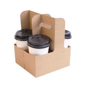 Китай США Упаковка и печать Контейнер пищевых продуктов Kraft Drink Carrier for Delivery 2cup Holder продается