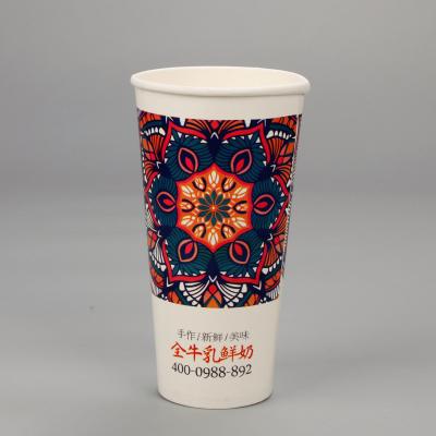 China Einwand-Papierbecher mit Hülle und Deckel 32oz /1000ml Kaffee ohne Kunststoff zu verkaufen