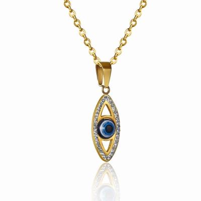 China Popular Wholesale 316l Stainless Steel Round Evil Eye Pendant for sale