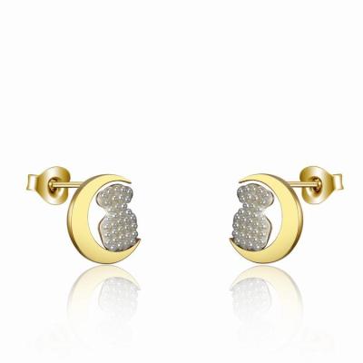 China Stylish fashion gold plated stainless steel stud earings back for sale