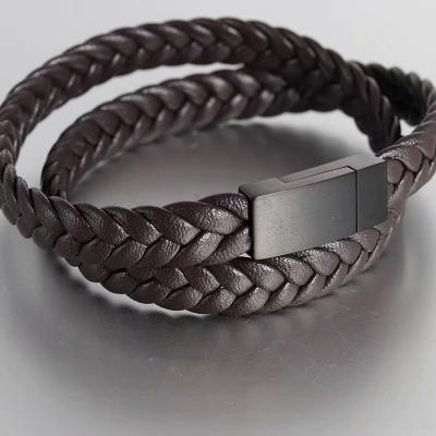 China China FASHIONABLE Factory Wholesale Men's Braided Leather Bracelet for sale