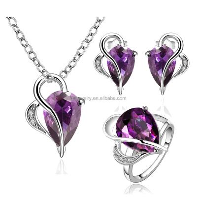 China Trendy Fashion 925 Sterling Silver Jewelry Sets For Women 4 Pieces for sale