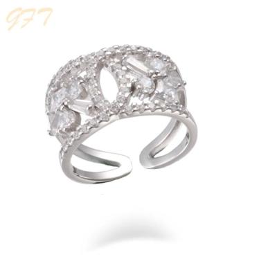 China Best Price Trendy Rings 925 Sterling Silver Full CZ Ring for sale