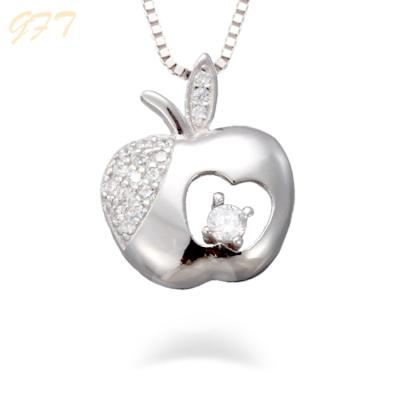 China Fashion Trendy Wholesale Customizable Silver Apple Pendant for sale