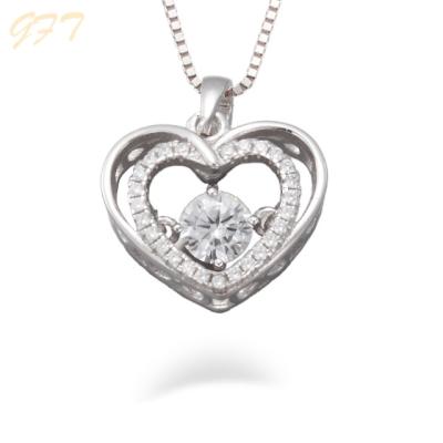 China TRENDY Design 925 Sterling Silver Fashion Jewelry Heart Pendant Charm for sale