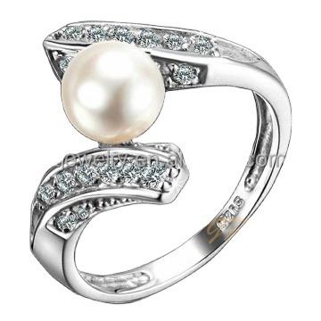 China Factory Professional Romantic Silver Jewelry 925 Silver Ring With Water Cool Pearl for sale