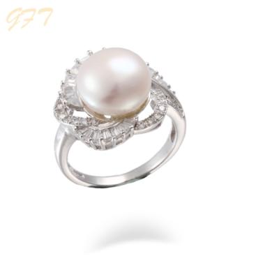 China Fashionable Customizable 925 Silver Pearl Ring for sale