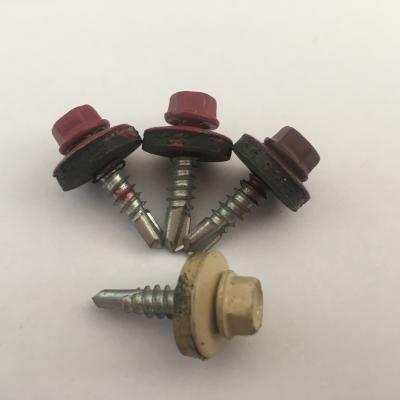 China Hex Head HEX Painted Roofing Screws for sale