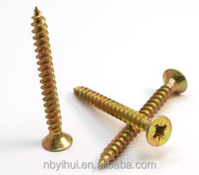 China Chipboard Screws Yellow Galvanized Size for sale