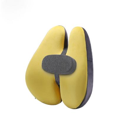 China Wholesale Custom Ergonomic Adjustable Cover Adults Memory Foam Car Lumbar Support Yellow Pillow Anti-Static for sale