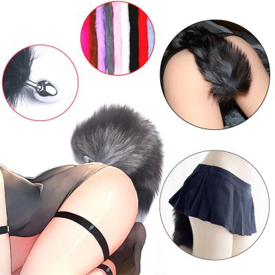 China Real Touch Fox Plug Butt Anal Cosplay Metal Butt Plug Tail Toy Anal Plug For Adult for sale