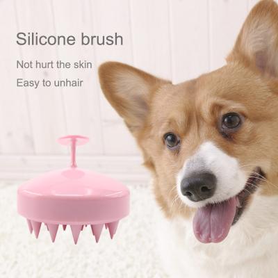 China Hot Sale Waterproof Silicone Scalp Hair Massage Shampoo Brush with Pet and Cat Massage Comb for sale