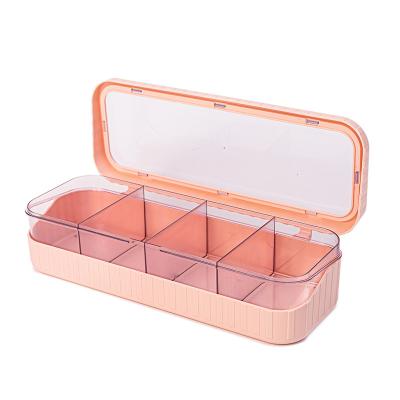 China Steamable Factory Wholesale 4 Grid Pot Set Kitchen Seasoning Box Drain Chopsticks Seasoning Storage Box Double for sale