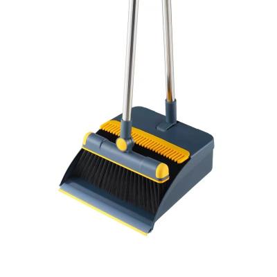 China Home Cleaning Broom with Long Metal Handle Portable Outdoor Household Broom and Dustpan Set Household Broom and Dustpan Set Straight for sale