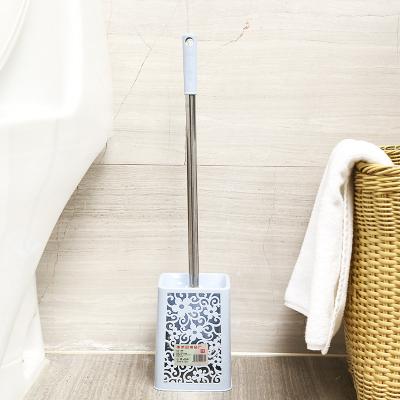 China Eco Friendly Cheap Plastic Shape Toilet Brush And Holder Set Long Handle Plastic Bathroom Toilet Cleaning Brush With Holder for sale