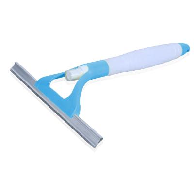 China Workable Glass Squeegee With Built In Spray Bottle Rubber Blades For Bathroom Mirror Front Door /Car Windows Wiper Glass Window Cleaner for sale