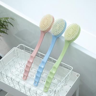 China Long Handle Hair Shower Brush Sustainable Soft Back Brush Adult Mud Decontamination Bath Scrub Brush for sale