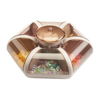 China Stored the new lotus fruit dish candy box compartment with lid snack push-type storage box for sale