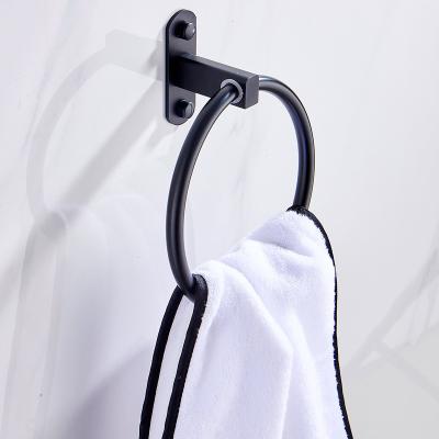 China Towel Ring Towel Ring Hand Towel Holder Stainless Steel Black Bath Accessories Holder Wall Mounted Bathroom for sale