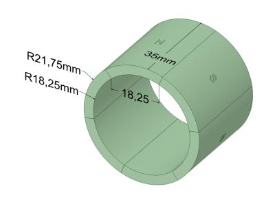 Chine Aimants de néodyme de N45SH Zinncium pour le moteur servo BLDC SAC90S25/3/TB/pi/EY-2048 à vendre