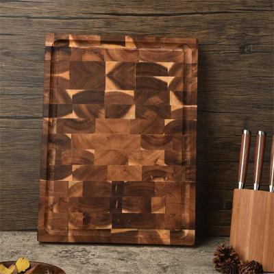 China Sustainable Amazon Hot Sale Kitchen Natural Cooking Boards End Grain Acacia Wood Cutting Wood Cutting Board for sale